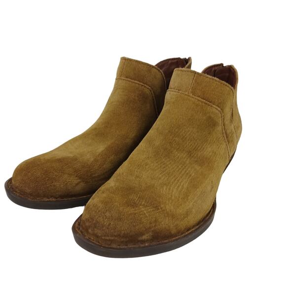 Born SZ 8 Brie Bootie Taupe Distressed Suede Boho Hippie Festival Concert Fall - Picture 3 of 9